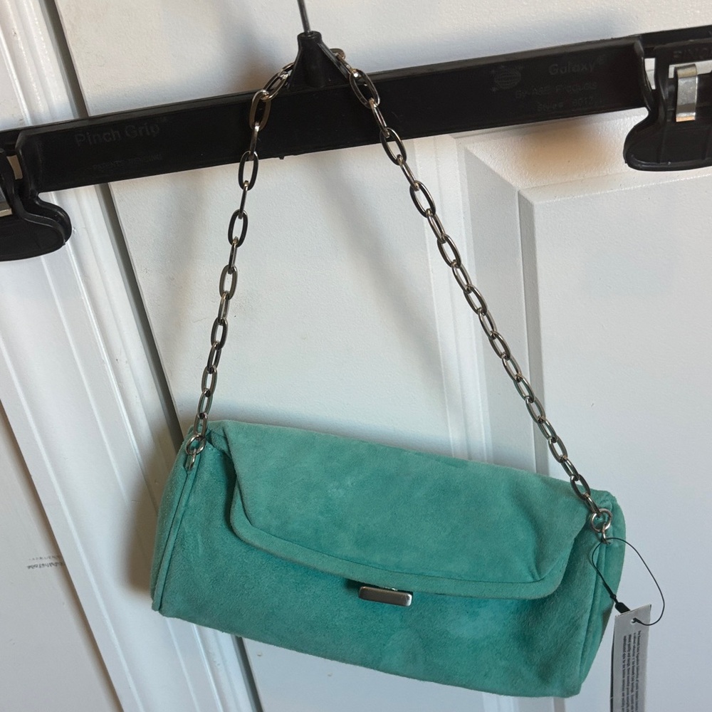 Vacation Bag Y2K Early 2000's Kenneth Cole Elegant Teal Chain Shoulder Bag